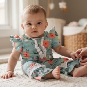 Honeydew Intimates Floral Print Baby Romper Sz 3-6M